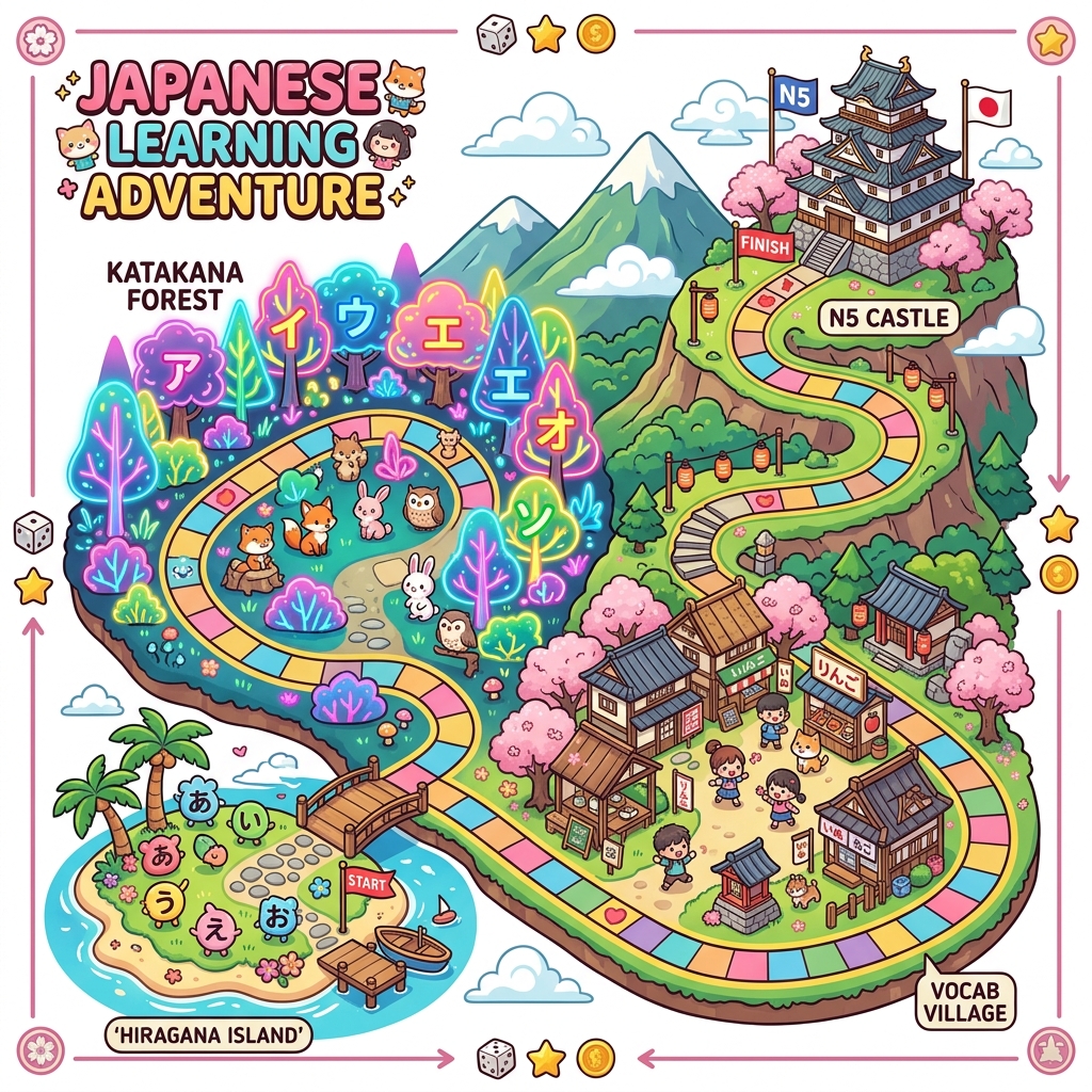 Japanese Adventure Roadmap Map