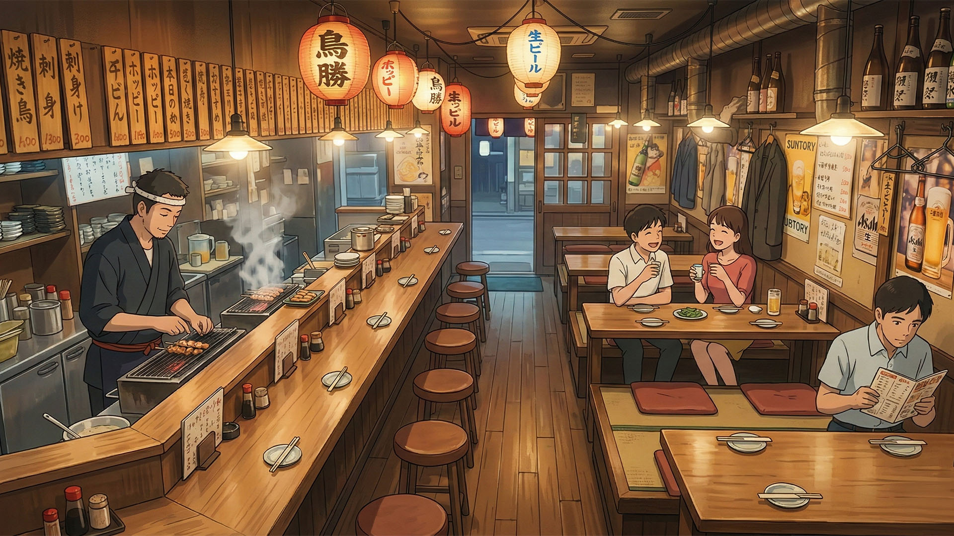ฉาก Izakaya Night ในเกม YUI&YUTO