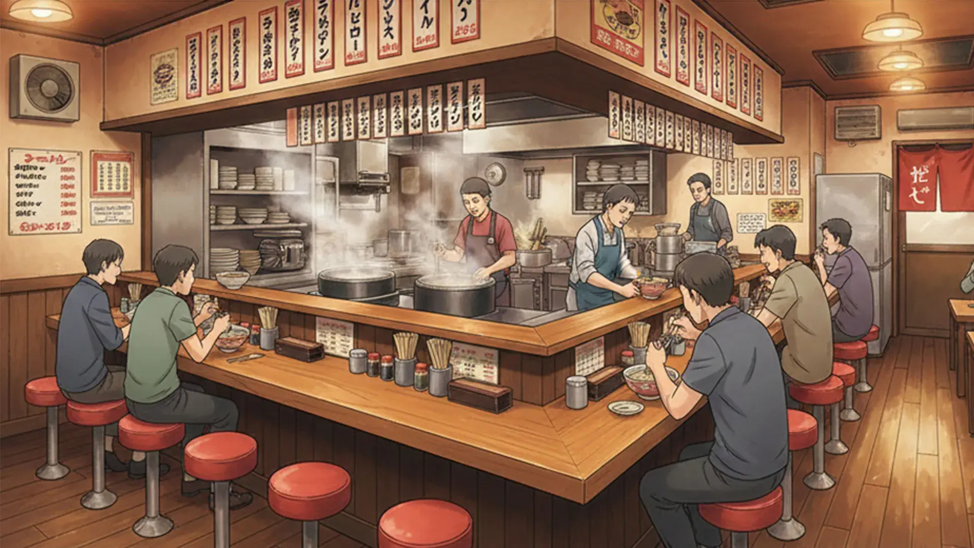 ฉาก Ramen Restaurant ในเกม YUI&YUTO เซนเซ