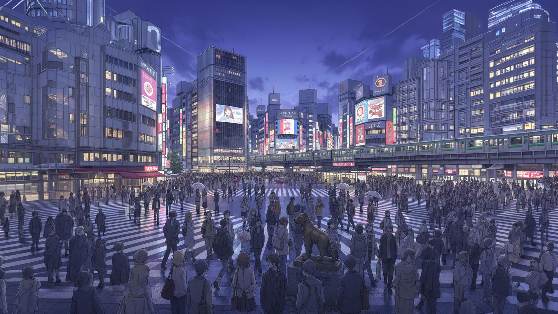 ฉาก Shibuya Crossing ในเกม YUI&YUTO